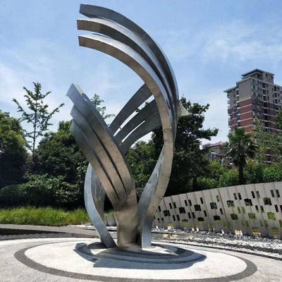 ODM Stainless Steel Abstract Sculpture City Logo Garden Decoration