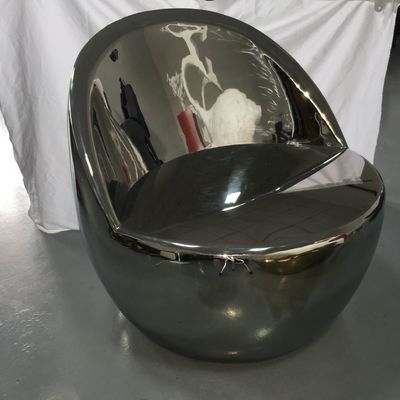 Stainless steel outdoor furniture a set of three stainless steel mirror stools and an electroplated coffee table