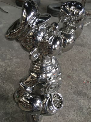 Customize 316 Cartoon Character Sculptures Surface Brushed Metal Art Garden Sculptures